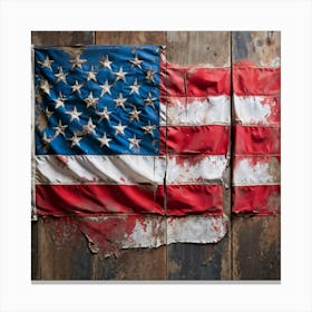 An Aging American Flag Crushed Lightly At The Corners Worn Yet Radiant Against The Passage Of Time (7) Canvas Print