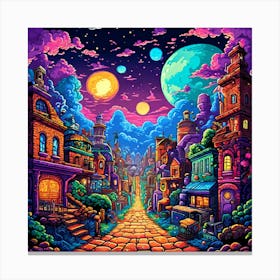 Psychedelic City Canvas Print