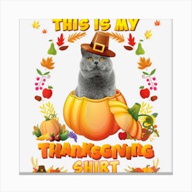 This Is My Thanksgiving Shirt British Shorthair Cat Blessed Canvas Print