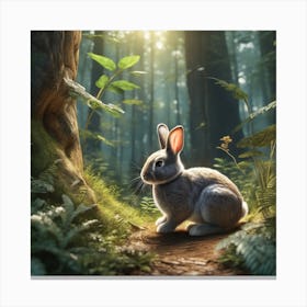 Rabbit In The Forest 97 Canvas Print