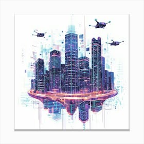 Futuristic City 1 Canvas Print