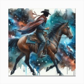 Cowboy In Space 4 Canvas Print