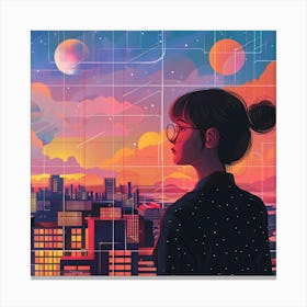 Futuristic Cityscape Canvas Print