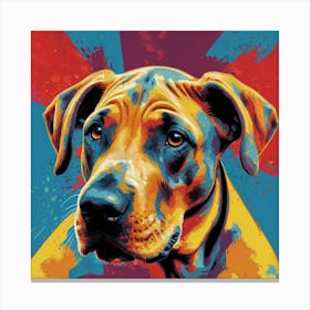 Happy Great Dane Puppy Pop Art Canvas Print