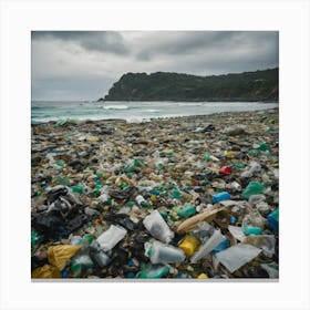Plastic Waste On The Beach 2 Canvas Print
