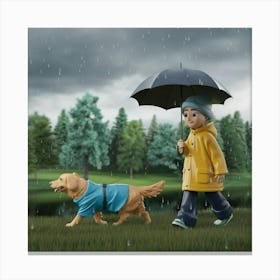 A 3d Render Of A Kid Walking His Dog In G3hsbhf9sxk8k7dl Vmf9g Ogo5sjcotb Qkujp1u76sa Canvas Print