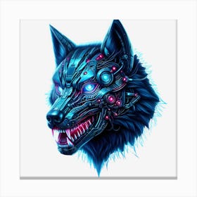 Cyber wolf Canvas Print