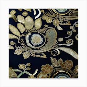 Gold Embroidered Fabric 1 Canvas Print