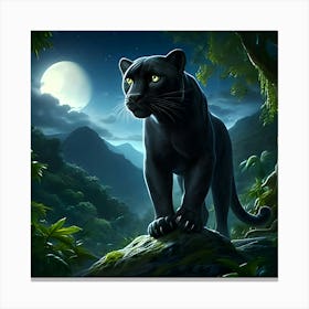 Black Panther In The Jungle 7 Leinwandbild