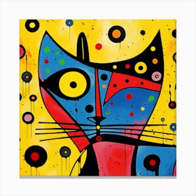 Cat With Dots Canvas Print