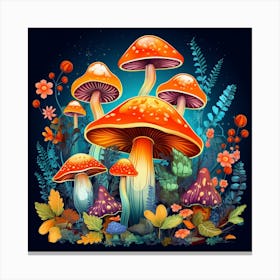 Mushrooms In The Forest 99 Canvas Print