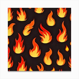 Flames On Black Background 21 Canvas Print