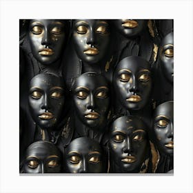 Black Masks Canvas Print