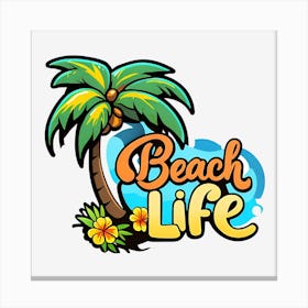 Beach Life Logo Canvas Print