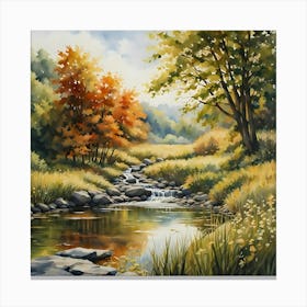 Autumn Stream 1 Canvas Print