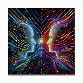 Two Heads Facing Each Other Canvas Print