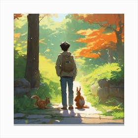 Boy In A Forest Canvas Print