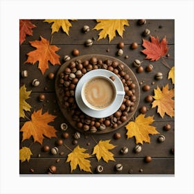 Autumn Coffee With Nuts Canvas Print