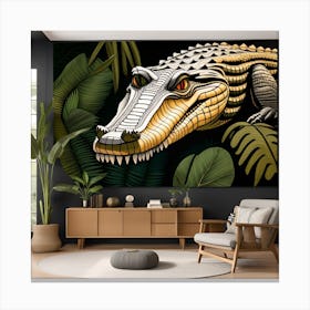 Alligator Bohemian Wall Art Canvas Print