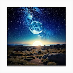 Firefly Celestial Moonlit Horizon Beneath A Starry Sky 33212 (2) Canvas Print