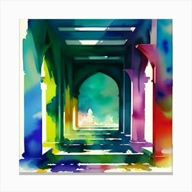 Watercolor Of An Archway Canvas Print