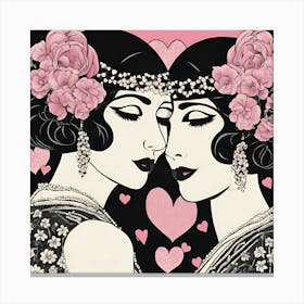 Two Ladies In Love Canvas Print