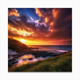 Sunset Over The Ocean 214 Canvas Print