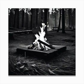 Campfire In The Woods 11 Canvas Print