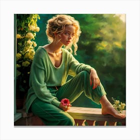 Portrait Of A Young Woman Canvas Print