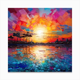 Sunset Over The Water Canvas Print