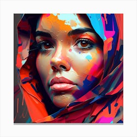 Hijab Beauty Fine Art Abstract Portrait Canvas Print