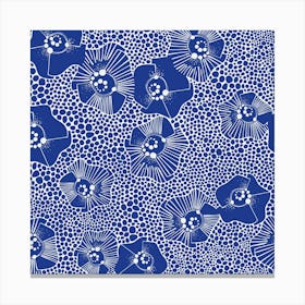 Bloom Flowers Blue Canvas Print