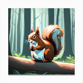 Squirrel In The Forest 150 Canvas Print