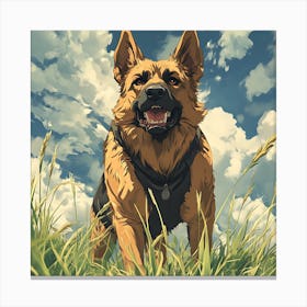 Giant Angry German Shepherd Dog 1 Canvas Print