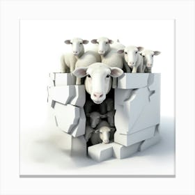 Sheep In A Box Canvas Print