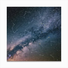 Constellations In The Night Sky Canvas Print