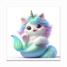 Mermaid Caticorn 8 Canvas Print