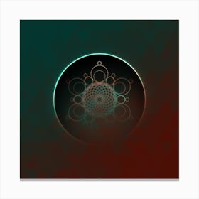 Geometric Neon Glyph on Jewel Tone Triangle Pattern 379 Canvas Print
