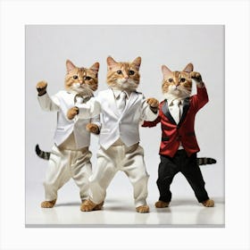 Three Cats In Tuxedos Canvas Print