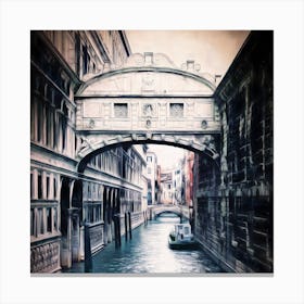 Bridge Of Sighs Venice Square Canvas Print