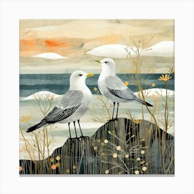 Bird In Nature Seagull 1 Canvas Print