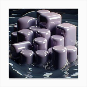 Purple Cubes In Water Canvas Print