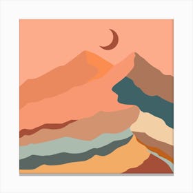 Moon And Mountains Canvas Print