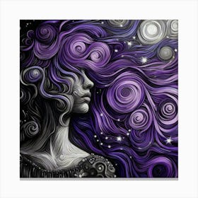 Purple Haired Girl Canvas Print