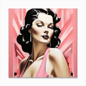 Pin Up Girl - Art Deco Style Woman Canvas Print