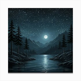 Night In The Forest 21 Canvas Print