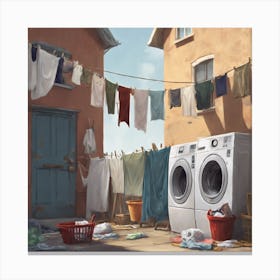Laundry Day Art Print 2 Canvas Print