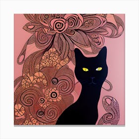 Pretty Black Cat Canvas Print