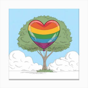 Rainbow Heart Balloon Canvas Print