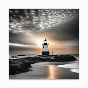 Lighthouse At Sunset 47 Canvas Print